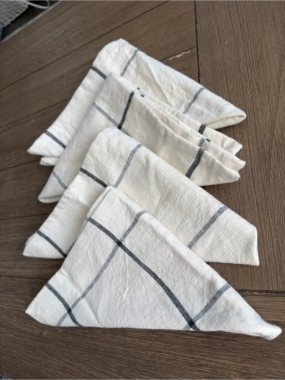 Hearth and hand with magnolia Classic White Cotton Check Napkins - Set of 4